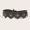 Solid Color Star Buckle Belt Multifunctional Wide Waistband Waist Chain  Women's Accessories