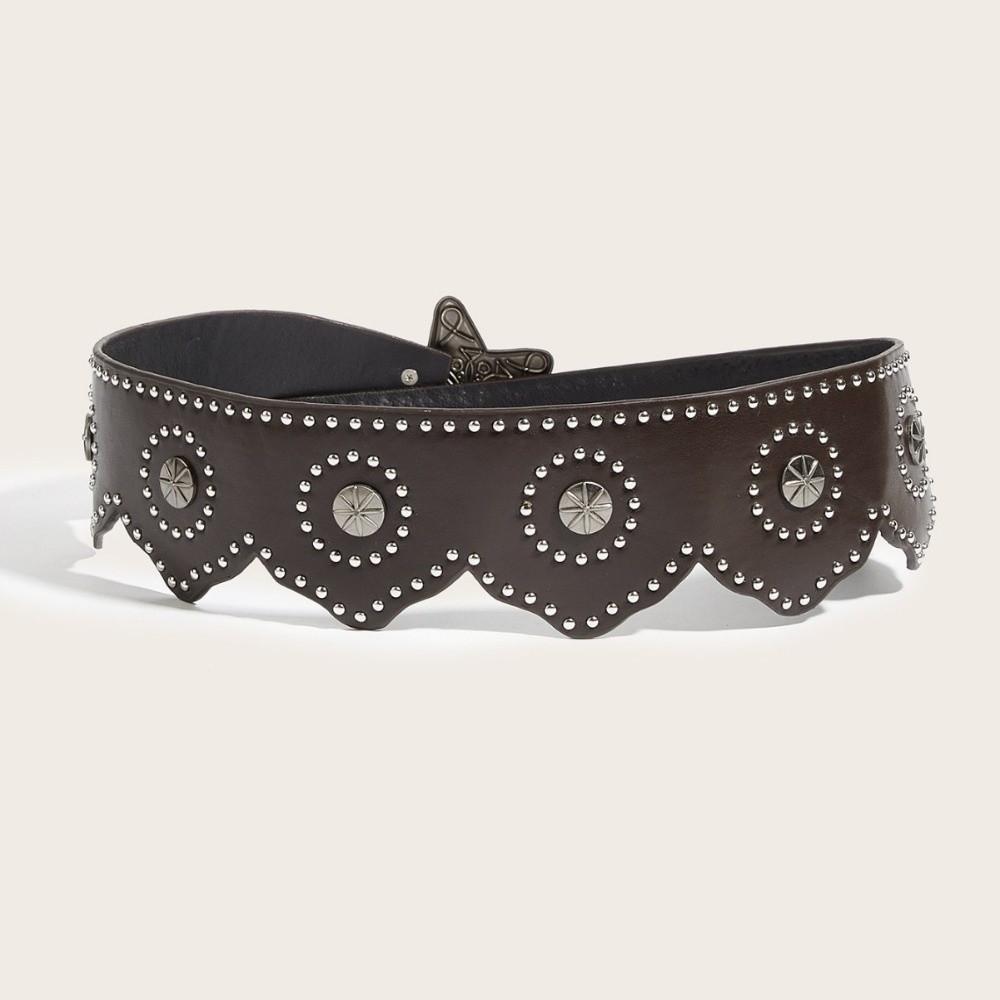 Solid Color Star Buckle Belt Multifunctional Wide Waistband Waist Chain Women's Accessories