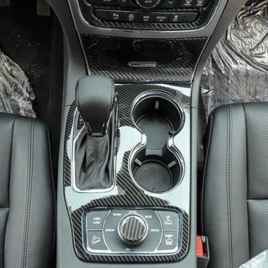Fits Jeep Grand Cherokee 2016-18 Real Carbon Fiber Gear Shift Panel Cover Trim