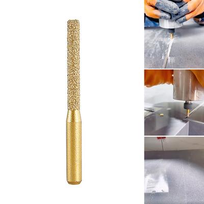 Brazed Diamond Router Bits Golden Straight Shank Marble Stone Granite Engraving Machine Edge Grinding Machine Carving