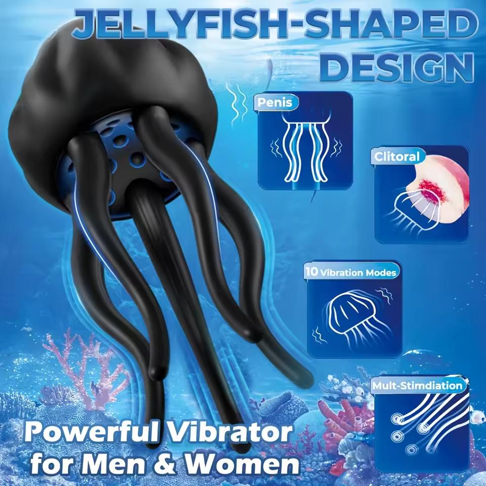 Jellyfish Glans Vibrator Male Powerful Penis Stimulator Delayed Ejaculation Massager Trainer Masturbator Men Sex Toy for Adult Delayed Desensitization