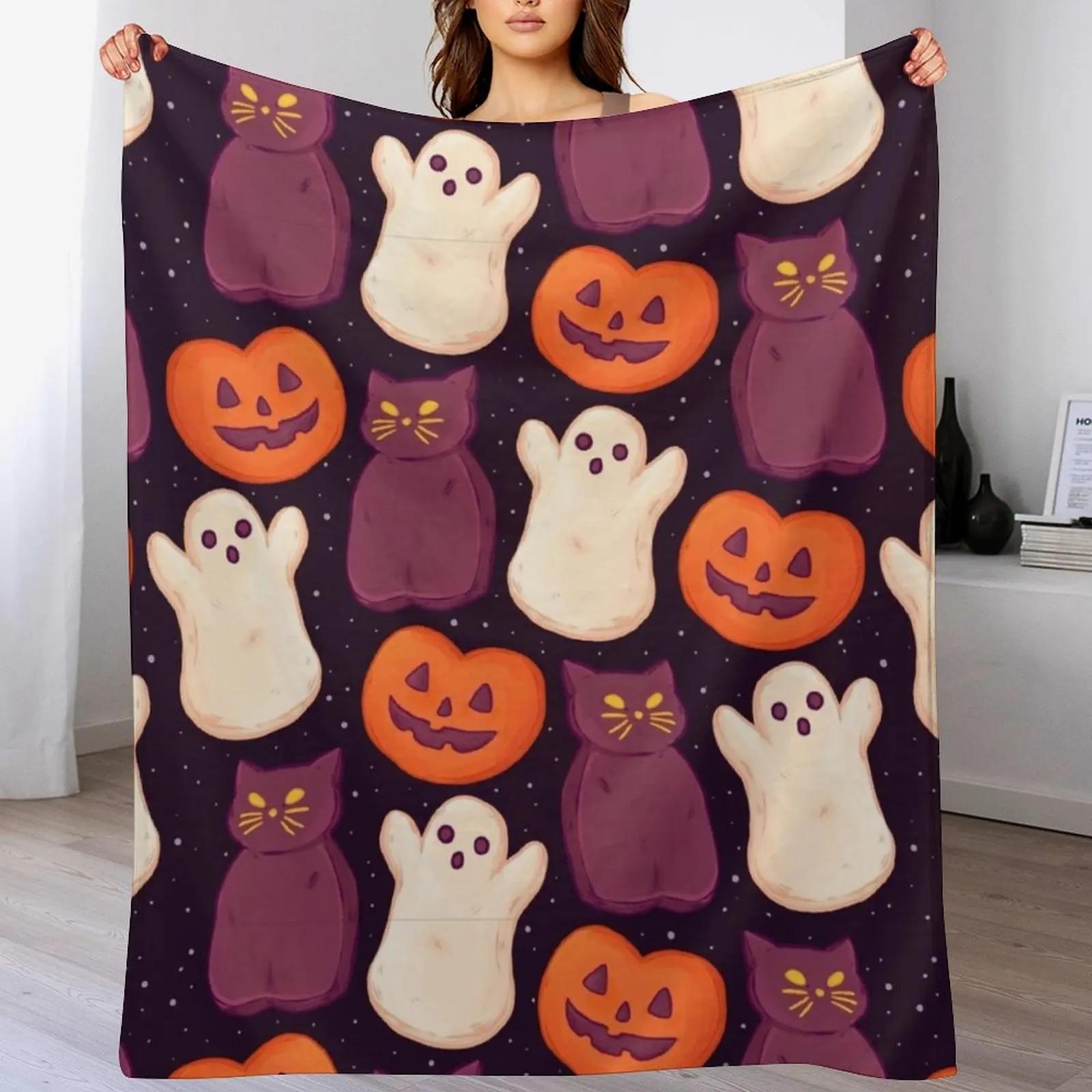 

Halloween Marshmallows Dark Throw Blanket Soft Cozy Blanket for Pet Kids Adults 102x76cm(40x30in)