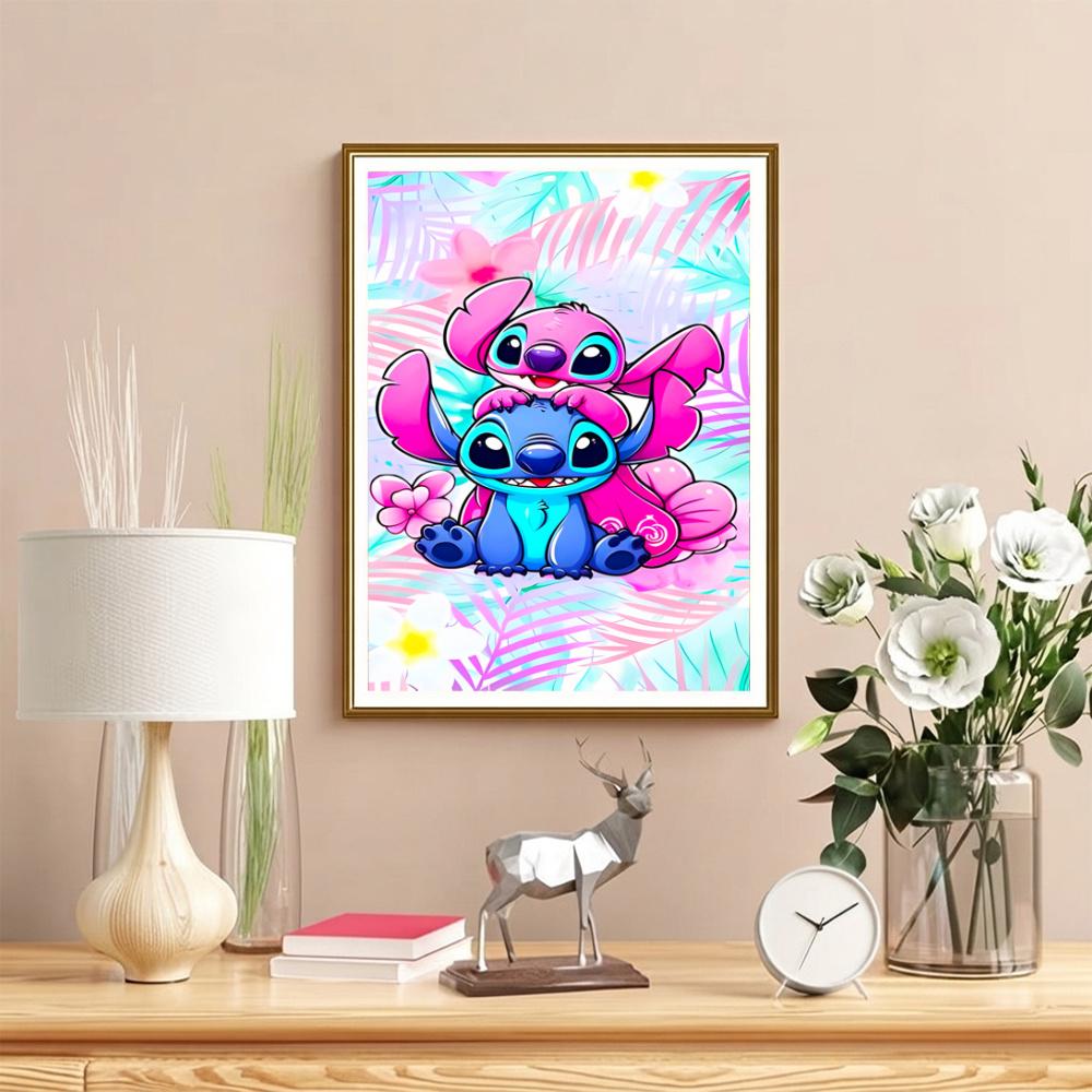 Stitch Angel Love 5D Round Diamond Painting Kit Diamond Embroidery Painting Rhinestones Mosaic Frameless Handwork Decoration Arts