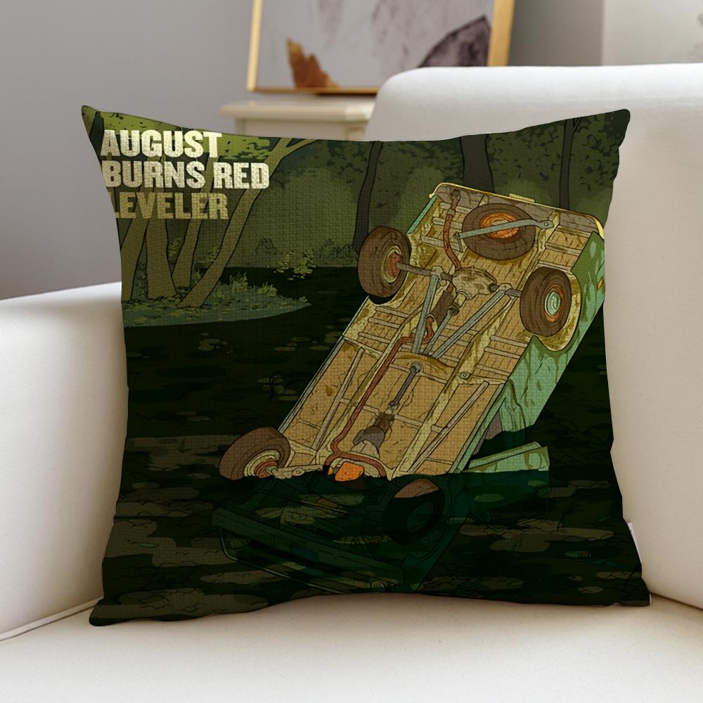 Metal AAugust Burns RedS Cushion Cover Breathable and skinfriendly linen pillowcase square removable and washable cushion