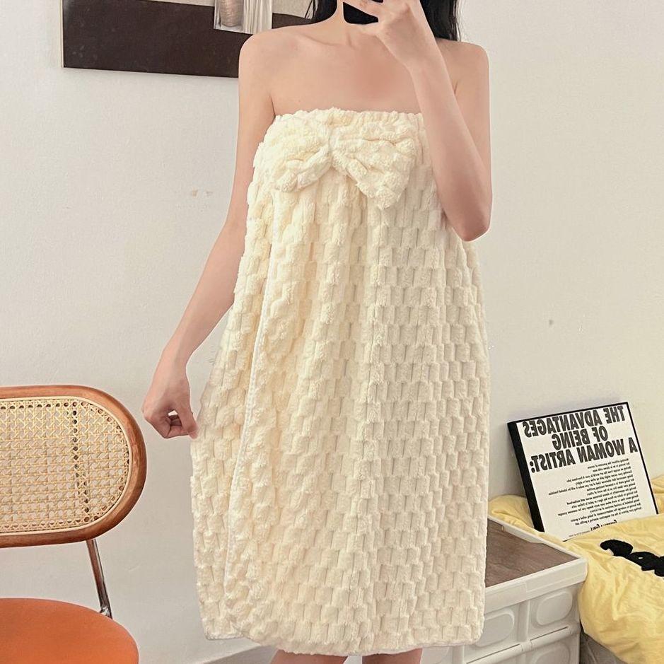 Women's Large Bath Towel Wrapped Towel Household Cotton Soft Absorbent Non-linting Bath Skirt Bathing Cute Ins Wind