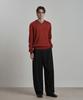 WORK ON BODY OFF Ars Semi-Overfit Layered V-Neck Knit [Red]