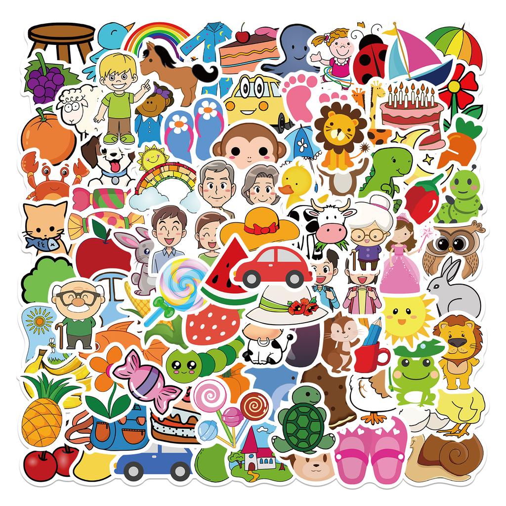 90 Cartoon Baby Training Focus Graffiti Stickers Suitcase Motorcycle Laptop Waterproof Stickers