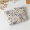 Floral Embossed Makeup Bag With Large Capacity For Daily Use And Travel Storage