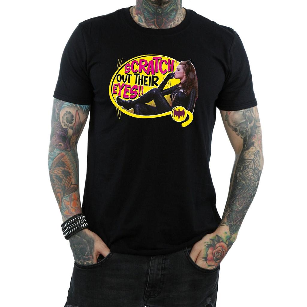DC Comics Mens Batman TV Series Catwoman Scratch T-Shirt
