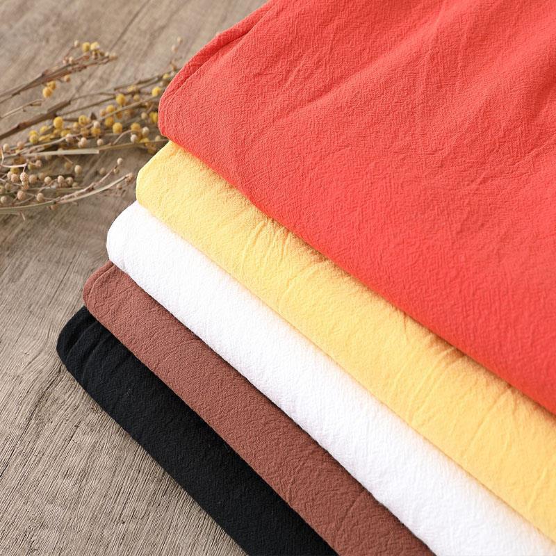 Women's Summer Washed Cotton Cropped Harem Pants, Solid Color, Loose Fit, Elastic Waist, Slimming, Versatile Style