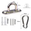 8-Piece Set of 5mm Thick 304 Stainless Steel Pad Eye Hooks, U-Shaped, for Ceiling and Wall Mounting, Includes Screws, Corrosion-Resistant, High Streng
