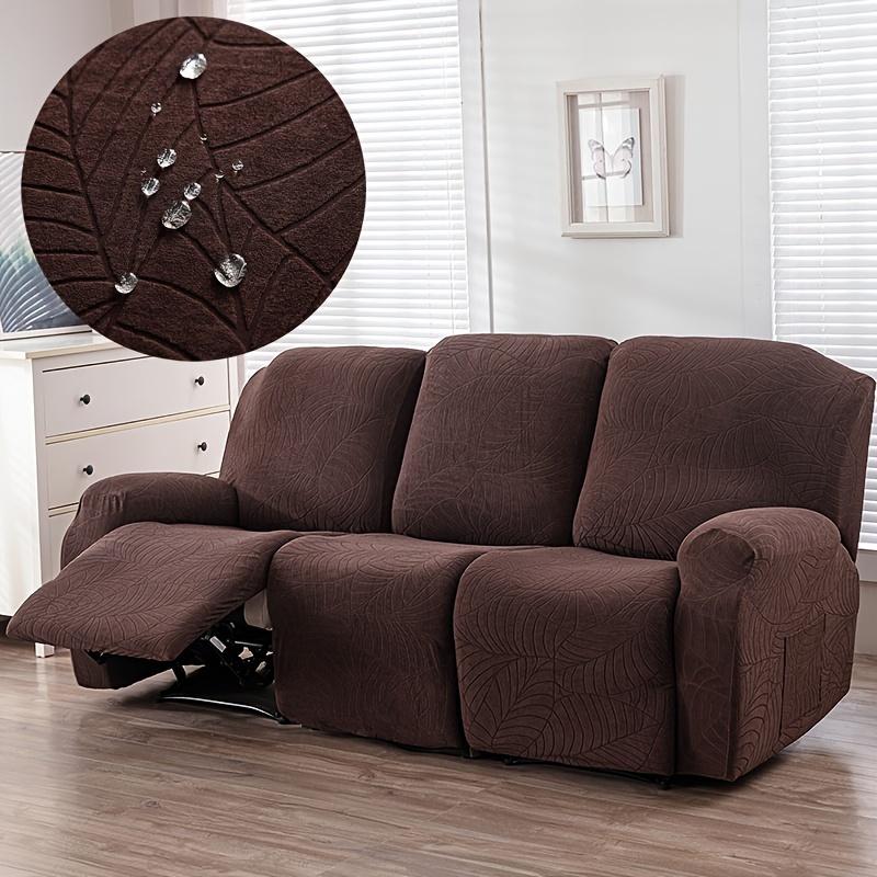 4/6/8Pcs/Set Stretch Jacquard Sofa Cover Splash-Proof Recliner Slipcover With Elastic Bottom And Side Pocket Furniture Protector