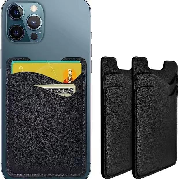 New Mobile Phone Card Holder PU Soft Leather Mobile Phone Card Holder 6.5*9.5CM-1PC чёрный