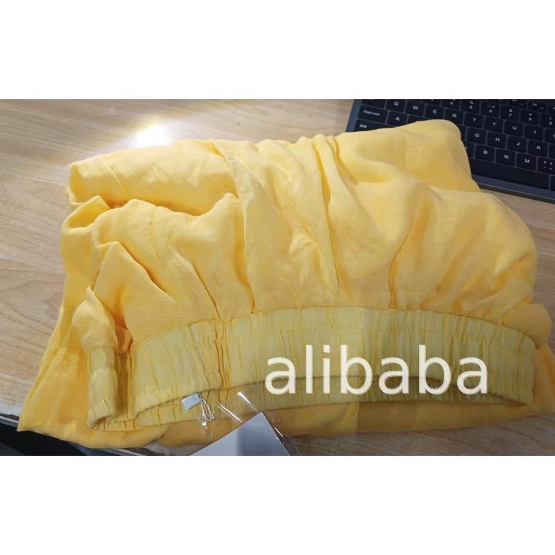 Long A-line Skirt In Cotton and Linen with Elastic Waist In Pure Color for Summer and Autumn