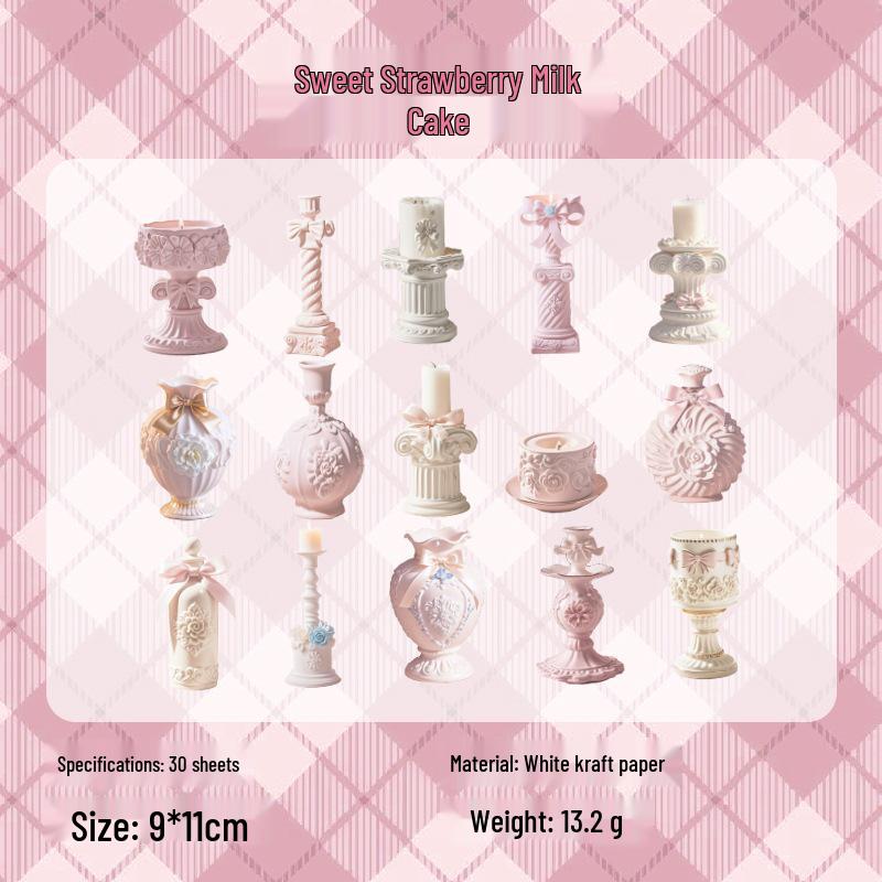 Yu Xian Sweet Frost 3D Retro Sticker Pack for DIY Journals and Decorative Scene Setting
