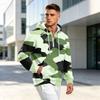 Men's Camouflage Print Zip-Up Hoodie, Casual Loose Fit Long Sleeve Hooded Sweatshirt for Fall Winter