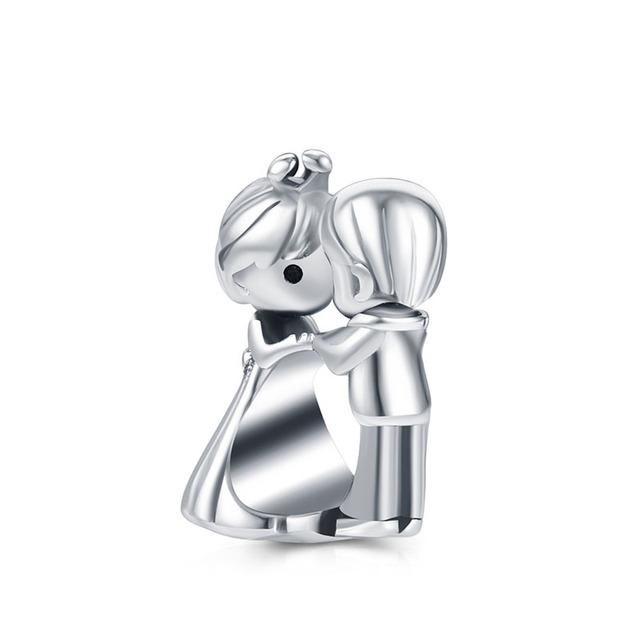 Nový Popcorn You And Me Lover Bow Family House Diy Beadfit Charms Stříbrný 925 náramek Diy Dámské originální korálky Šperky