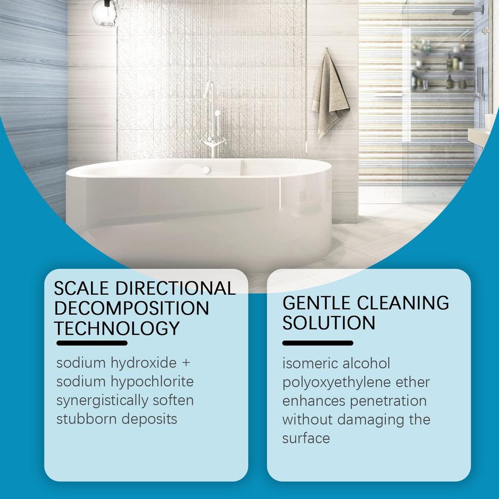 Strong Bathroom Descaling Agent Neutral Protects Surface Gloss Shower Head Tile Metal Universal 237ML