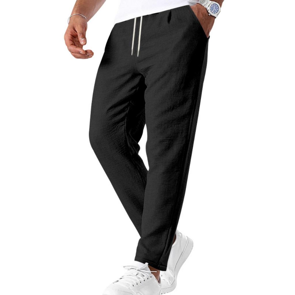 Men's Loose Fit Lounge Pants with Drawstring Waist Breathable Straight Leg Casual Sports Trousers for Home and Outdoor Wear