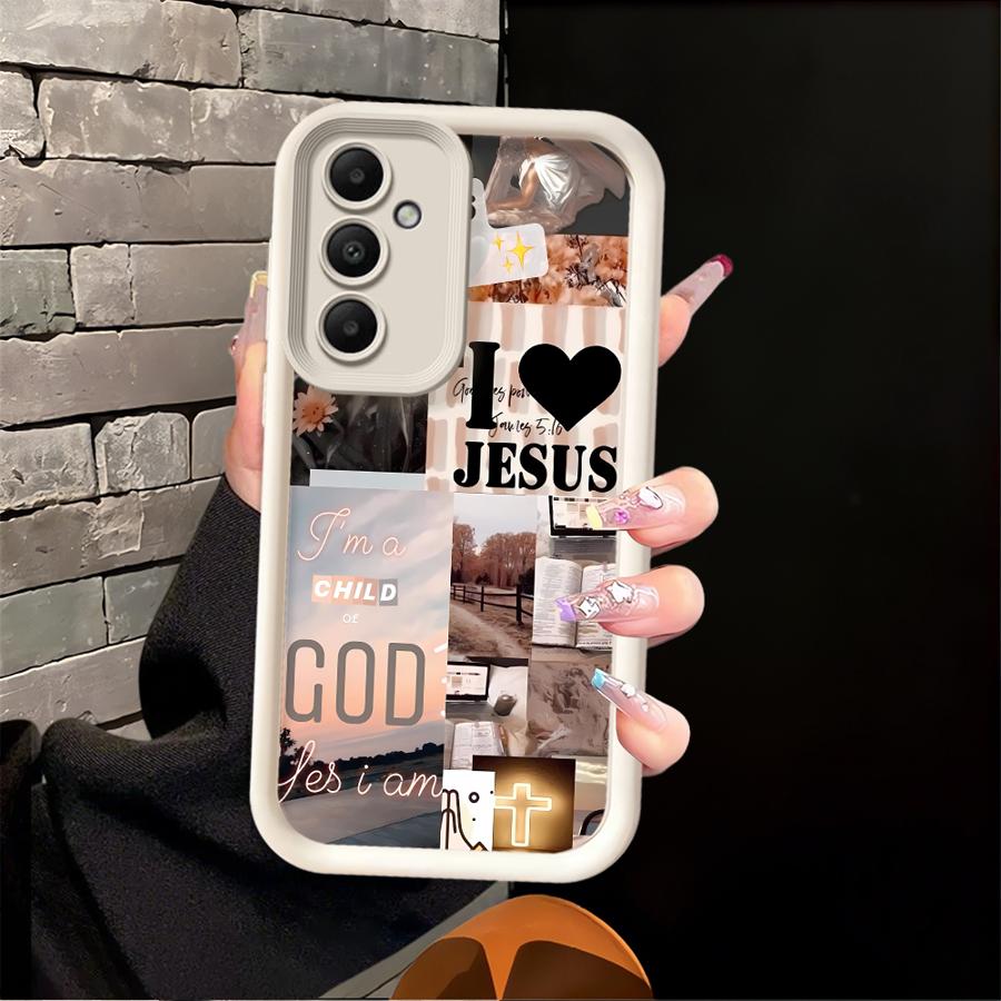 Jesus Collage Pattern Case for Samsung Galaxy A16 A15 A26 A32 A53 A54 A56 A34 A51 A73 A71 A72 A12 A13 A35 A36 A23 Phone Cover