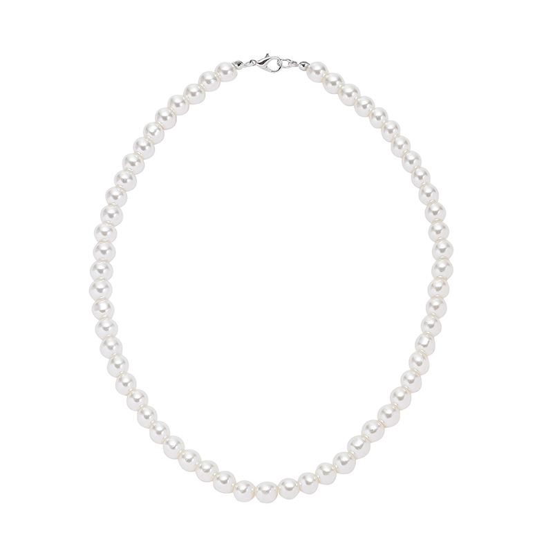 8Mm multi-color glass imitation pearl necklace jewelry women's collarbone chain simple short pearl necklace