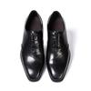Fashion Italian Style Genuine Leather Men's Oxfords Handmade Wedding Party Dress Shoes Lace-Up Business Office Formal Footwear