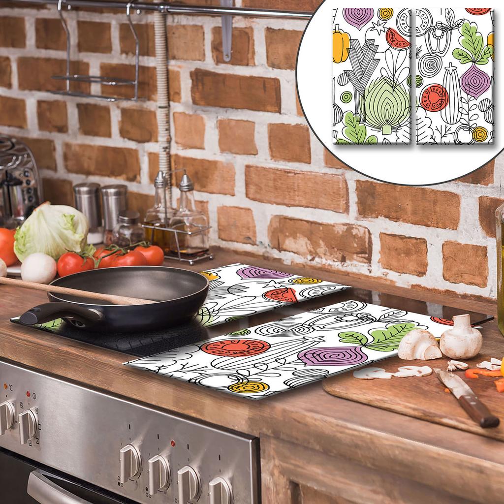 Glass Cutting Board 2X 30X52 Vegetables