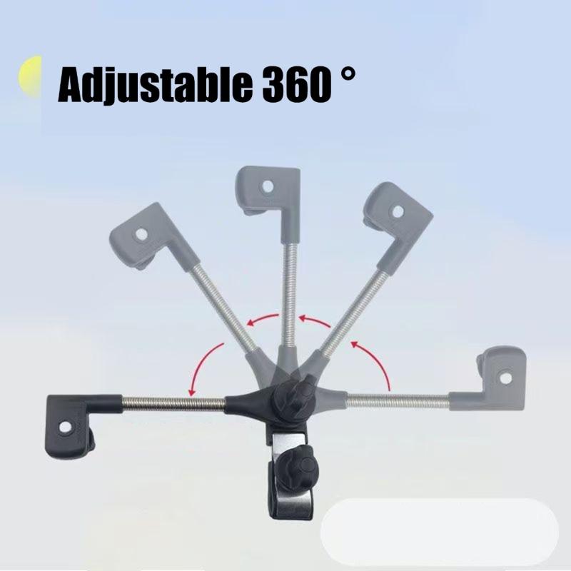 Uniwersalny Uchwyt na Parasol do Wózka Pasuje do Rury 3cm na Kółkach Wózków Rowerów Funkcja Duży Zacisk Łatwa Instalacja