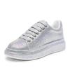 2025 Autumn Leather Women Shoes New Style Fashion Pink Platform Shoes Ins Platforms Sneakers Tide Shine Bling Rhinestone Shoes
