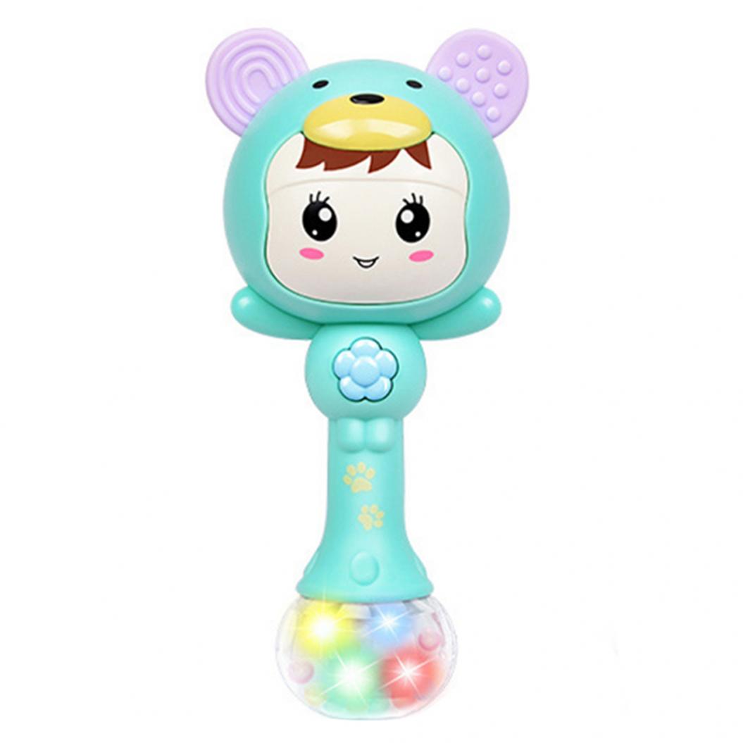 

Светодиодная светящаяся ручная погремушка Музыкальный молоток для песка Мягкий прорезыватель для развития детской игрушки