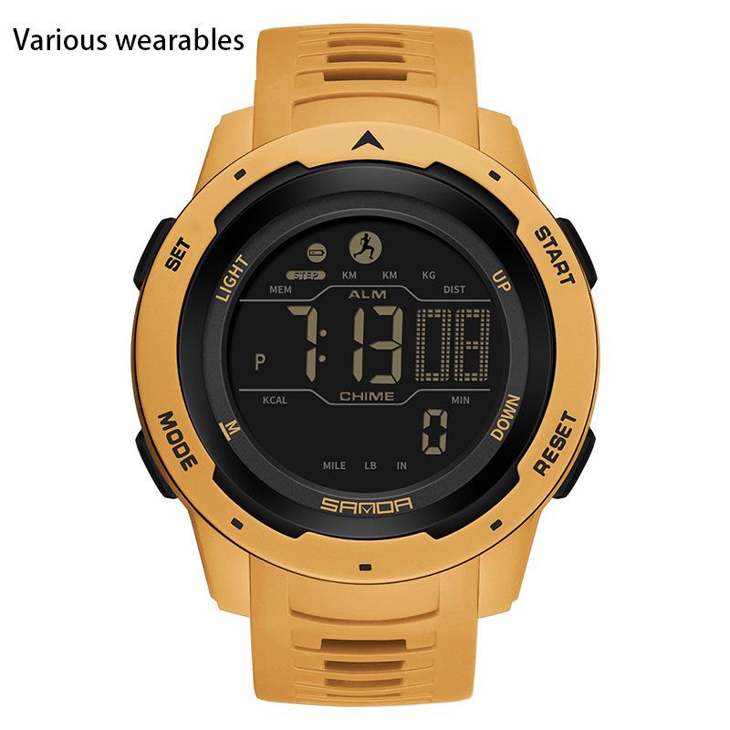 Calorie Pedometer Electronic Watch Waterproof Multifunctional Sports Shockproof Smart Alarm Clock Watch for Men and Women