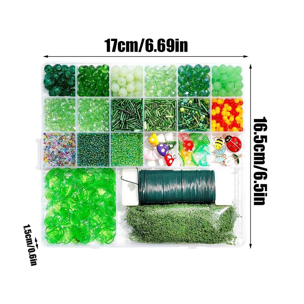 Plant Beading Kits Handmade Rustic DIY Jewelry Making Set Glass Plant Pot Beading Kits For Women Men Adults Beginners Lovers зелёный