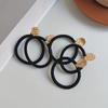 Korean Thick Black Hair Tie Set - Women's High Elastic Seamless Hair Bands & Accessories