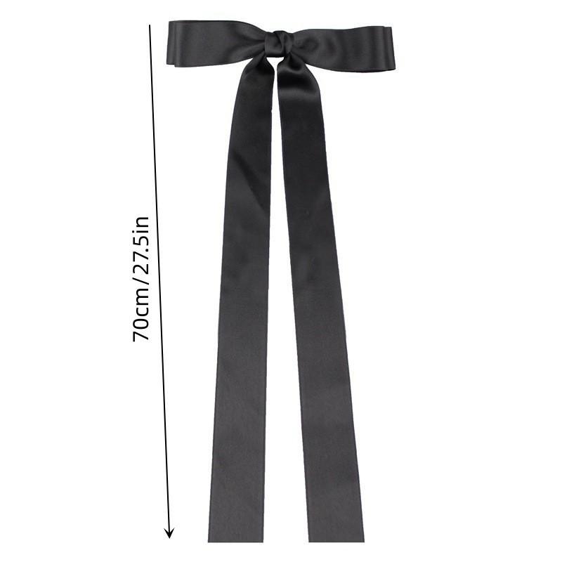 Elegant Bow Ribbon Hair Clip Fashion Simple Solid Satin Spring Clip Hairpin Retro Headband Girls Hair Accessories