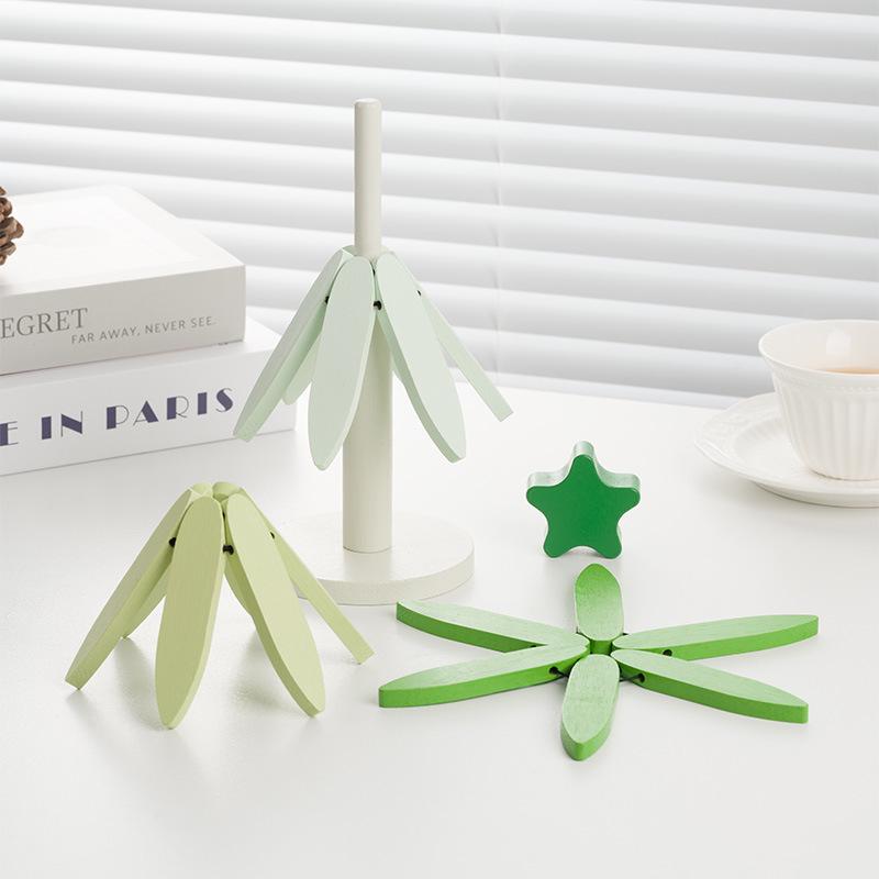 Деревянная подставка под стакан и подставка под горячее  Градиентная рождественская елка