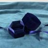 Ribbon Flocking Ring Box Velvet Ring Display Case Portable Jewelry Organizer  Spouse