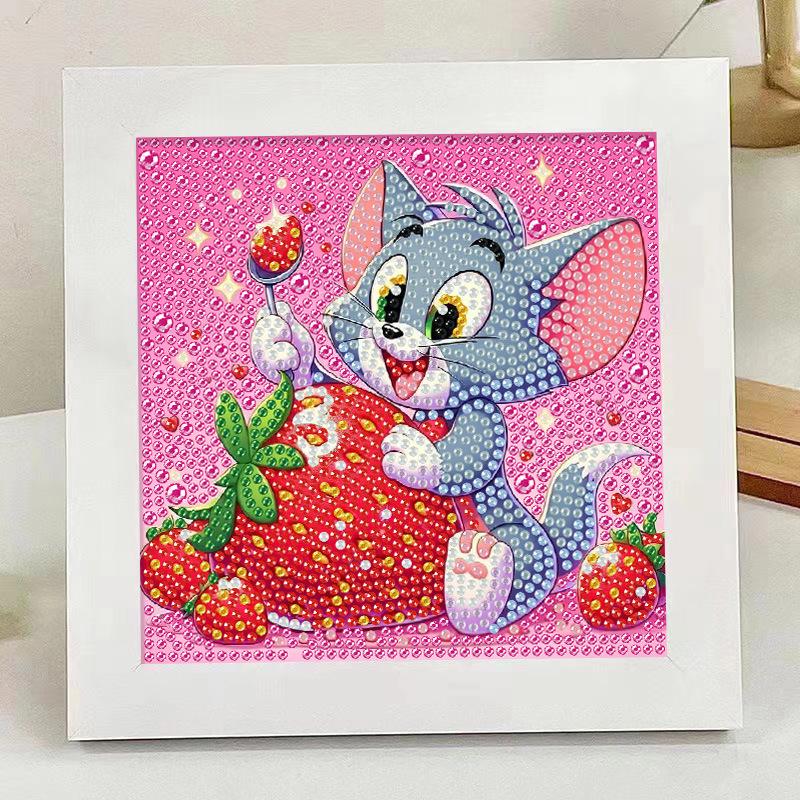 Kids Rhinestone Diamond Painting Kit with Frame – DIY Sticker Art Gift