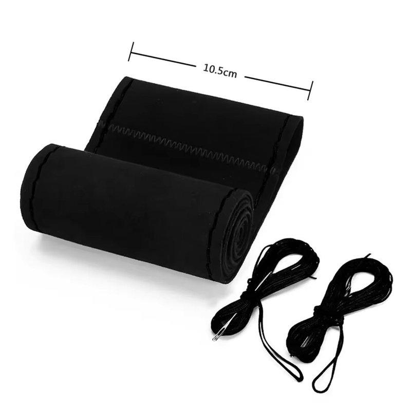 SEAMETAL Braid Steering Wheel Cover Premium Suede Anti Slip Breathable Steering Cover Anti Scratch 37-39CM Steer Wheel Protector