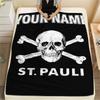 1 Stück Personalisierte St. Pauli Muster Flanelldecke Geeignet für alle Jahreszeiten für Heimdekoration Wärme und Komfort Geschenke Feiertagsgeschenk