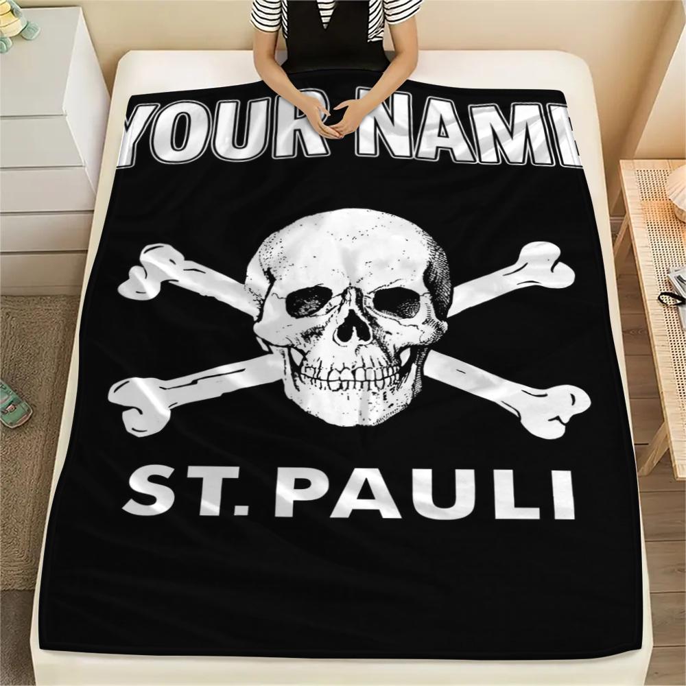 1 Stück Personalisierte St. Pauli Muster Flanelldecke Geeignet für alle Jahreszeiten für Heimdekoration Wärme und Komfort Geschenke Feiertagsgeschenk