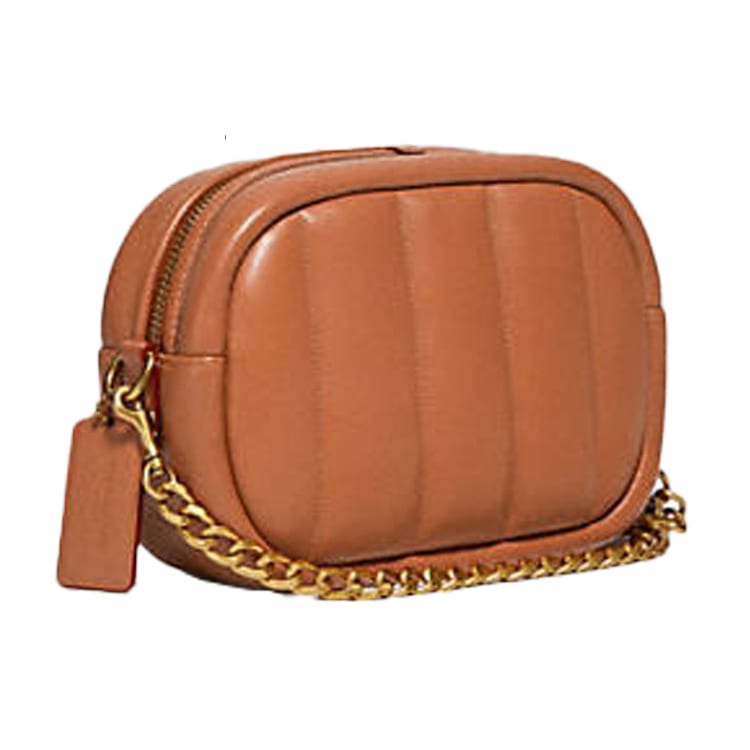 COACH Camera Leather Camera Bag, Small Square Bag, Crossbody Bag, Shoulder Bag Small Women's Caramel Brown C4814-B4NL4