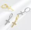 Light Luxury Rhinestone Cross Huggie Earrings Elegant Fashion Jewelry For Women Stylish Dainty Hoop Ear Clips