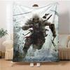 שמיכה אחת של Assassin's Creed, מתנה, לגברים ונשים, שמיכה רכה, טובה לספה, מיטת ספה, ספה, נסיעות, שמיכת פלנל קלת משקל