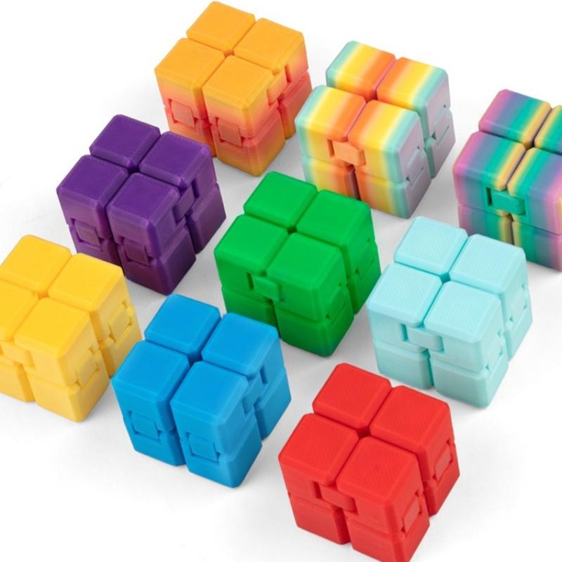 Infinity Zauberwürfel Dekompression Fidget 3D Gedruckter Verformungswürfel Kinder Erwachsene Sensorisches Mini-Gadget Stressabbau Angstspielzeug