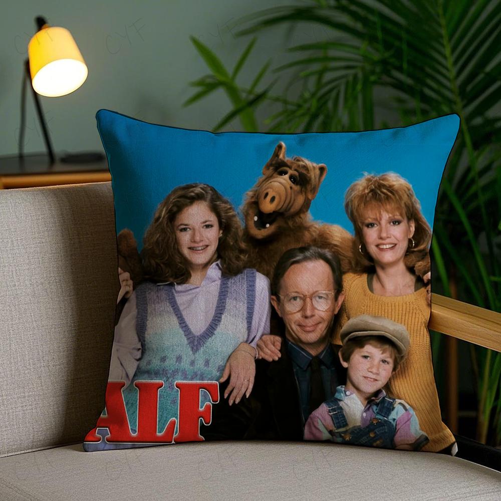 Tv Series Alf Pillow Case Anti-Dustmite Pillowcase Invisible Zipper Silky Short Plush Sofa Cushion Cover