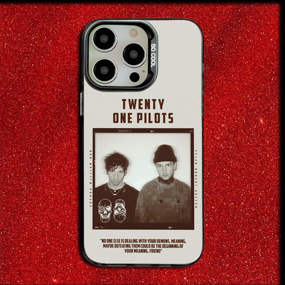 T-Twenty One Pilots Phone Case For iPhone 16,15,14,13,12,11,Mini,Pro,MAX Drop Matte Shockproof Soft Black Cover