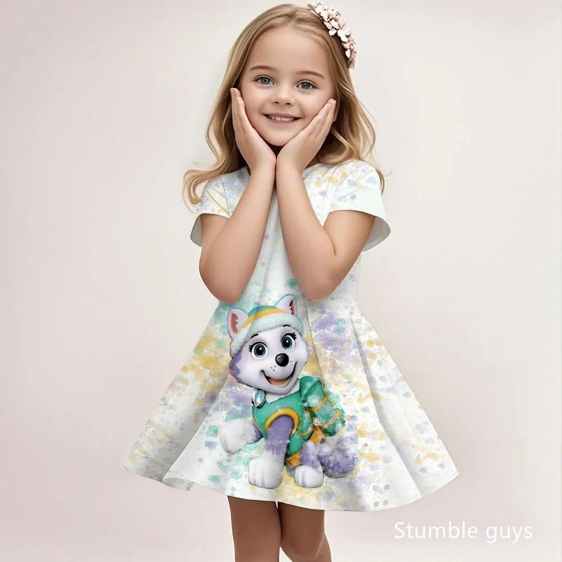 

Kids Casual Paw Patrol Sundress Summer Fashion Beach Dress Cute Cartoon Print Soft Breathable 110