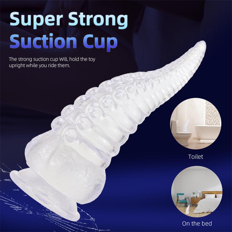 Octopus Tentacle Anal Plug Oversized Transparent Crystal Simulation Dildo Female Masturbator