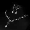The Set Is Popular, The Simple Zircon Necklace Earrings, The Bridal Wedding Dress, and The Dinner Jewelry Are Super Flash.