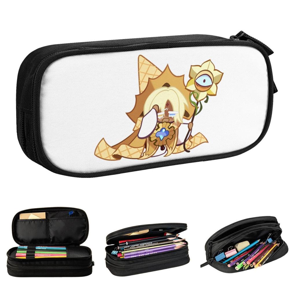 Cookies Run Kingdoms Pencil Case Pure Vanilla Cookie Pencilcases Pen for Student Large Storage Bags Office Cosmetic Stationery